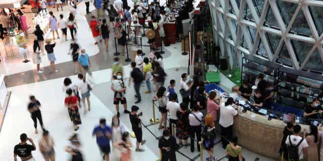 China will close its duty-free mall to curb COVID during the latest outbreak. Pictured: Sanya International Duty-Free Shopping Complex in Sanya, Hainan Province, China on November 25, 2020.