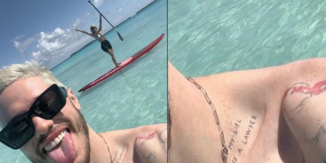 Pete Davidsons Kim Kardashian Tattoo Edited by Fan Goes Viral PostSplit