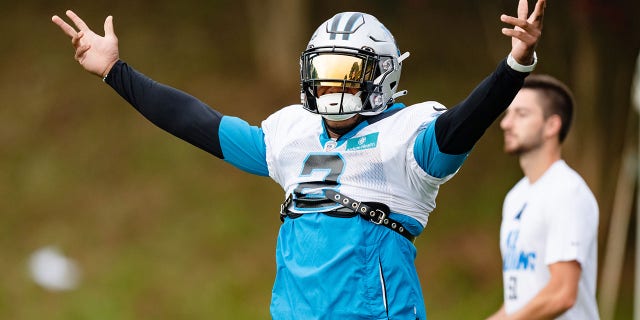 Carolina Panthers wide receiver DJ Moore (2) during training camp August 6, 2022 in Spartanburg, SC