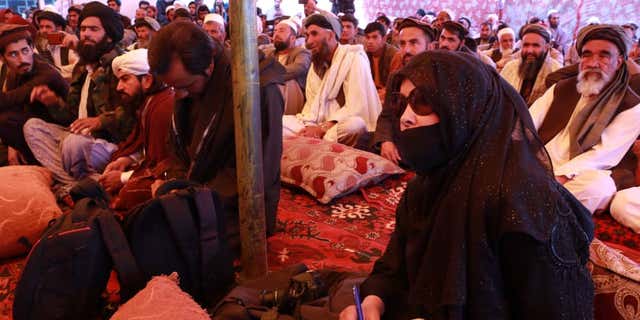 Meena Habib attends a Taliban-led press conference.