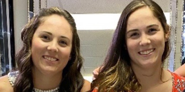 Twin sisters Lindsay Byrne (left) and Nicole Kelly (right), both of Massachusetts, helped rescue a woman who was suffering a diabetic emergency. The woman had passed out in the restroom aboard a flight from Boston to Fort Myers, Fla.  