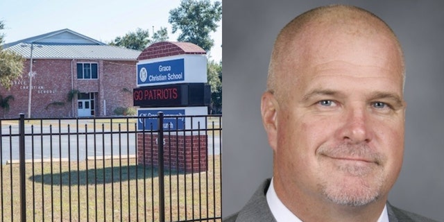 Compilation photo of Grace Christian School administrator Barry McKeen and exterior of the school. 