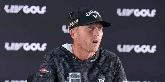 Talor Gooch of The United States talks to the media during a press conference at The Centurion Club on June 7, 2022 in St Albans, England.