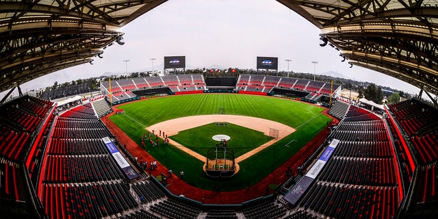 A general view of stadium prior the match between Olmecas de Tabasco and Diablos Rojos as part of the Liga Mexicana de Beisbol 2019 at Alfredo Harp Helu Stadium on April 19, 2019 in Mexico City, Mexico.