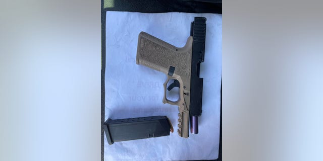 The Stockton Police Department released this image of a gun that was seized during a fight at Lincoln High School. 