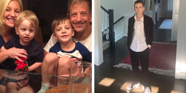 The Hoffman family are shown at left from several years ago — with Jerron Hoffman shown recently on the right.