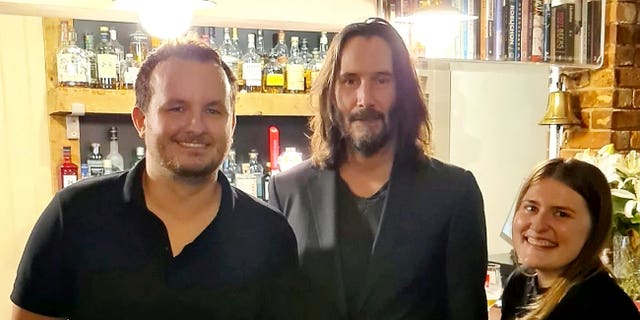 Danny Ricks and Laura James served Keanu Reeves when he crashed the Roadnight's wedding.