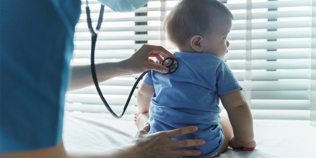 A pediatrician examines a baby. "It’s important for parents to maximize immune protection by keeping their children up-to-date with both the viral vaccines against influenza and COVID-19, as well as the available routine childhood vaccines against bacteria with Prevnar13, etc.," said one physician. 