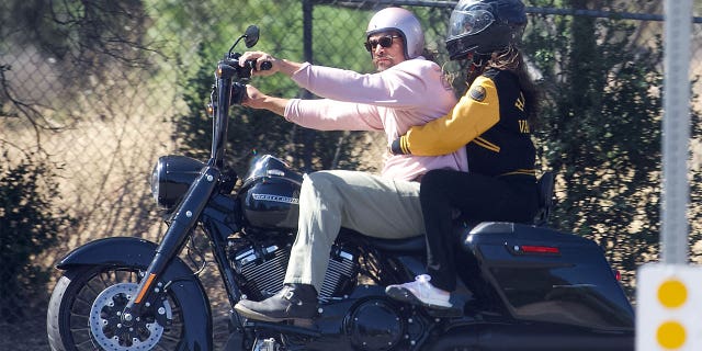 Jason Momoa and Eiza Gonzalez seen on a motorcycle together after rumors started that they are dating.