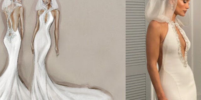 Jennifer Lopez wore a second Ralph Lauren dress on Saturday night.