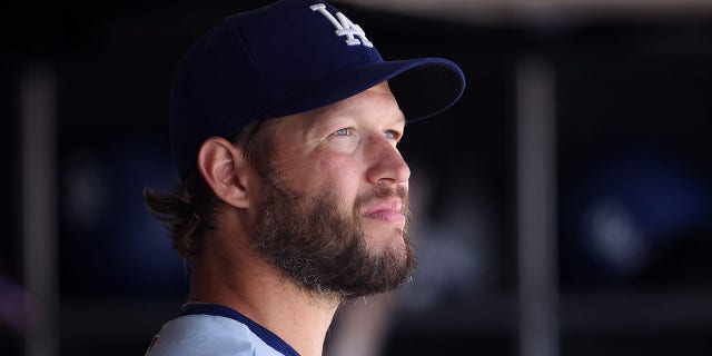 Clayton Kershaw on the bench