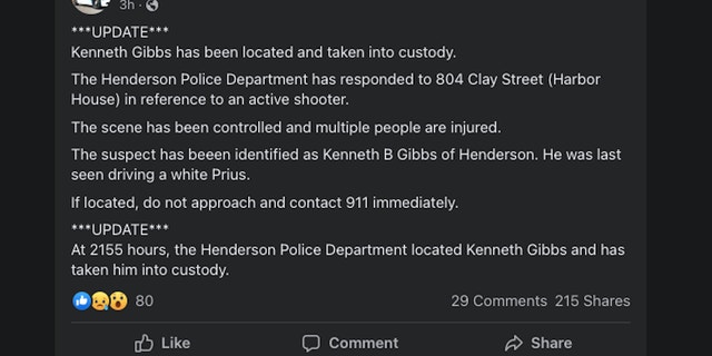 Henderson officials announced the arrest of Kenneth Gibbs.