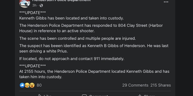 Henderson officials announced the arrest of Kenneth Gibbs.