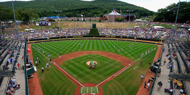 A pre-game pre-game view of the Little League World Series Championship between the Great Lakes and Asia-Pacific teams in Chicago, Illinois on August 24, 2014 at Lamard Stadium in South Williamsport, Pennsylvania. 