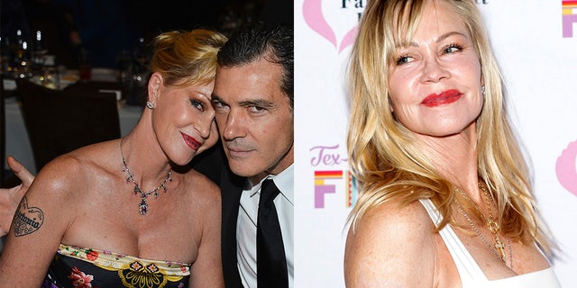 Melanie Griffith removed the heart with Antonio Banderas' name on her arm.