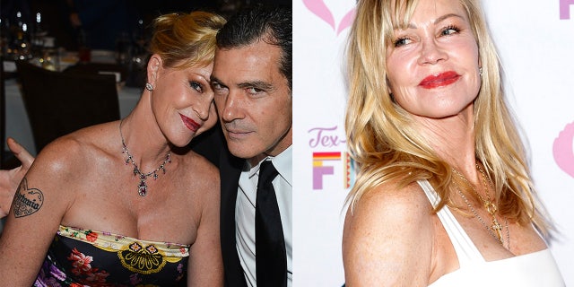 Melanie Griffith removed the heart with Antonio Banderas' name on her arm.