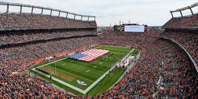 A general view of Empower Field at Mile High in Denver, Colorado on September 15, 2019.