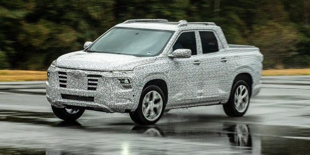 The Chevrolet Montana is undergoing testing in Brazil wearing a camouflage wrap.