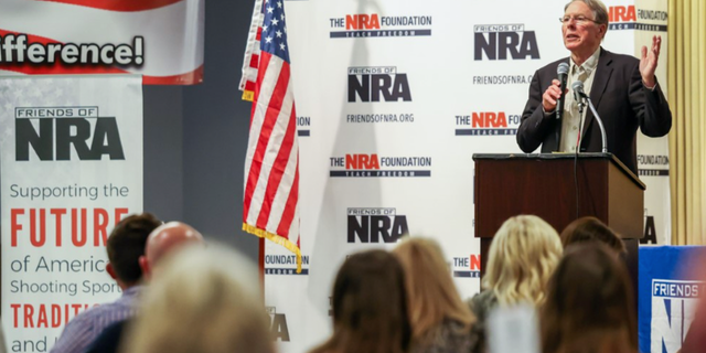 NRA CEO Wayne LaPierre speaks at previous Friends of NRA event. 