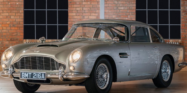 This Aston Martin DB5 replica was used during the making of "No Time to Die."