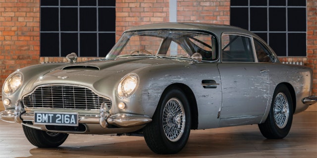 This Aston Martin DB5 replica was used during the making of "No Time to Die."