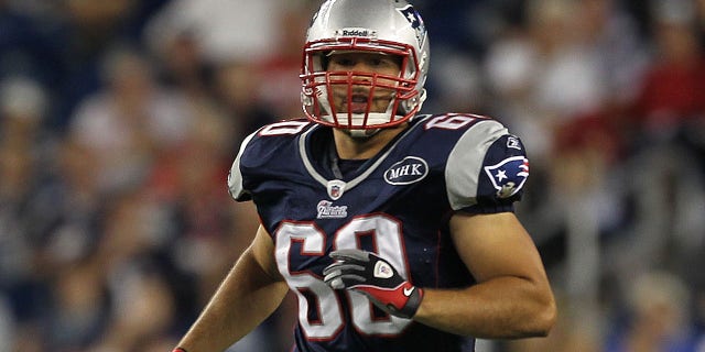 Rich Ohrnberger of the New England Patriots competes during a game against the Jacksonville Jaguars at Gillette Stadium in Foxboro, Massachusetts, on Aug. 11, 2011.