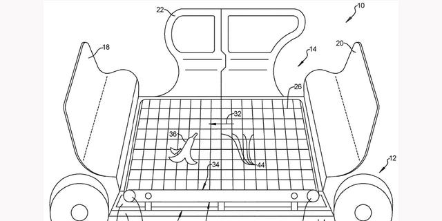 The self-cleaning floor has ribs and crevasses to catch debris and rotates it into a collection tray when passengers aren't onboard.