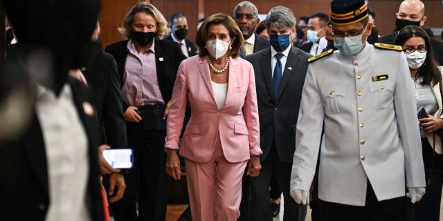 House Speaker Nancy Pelosi tours the parliament house in Kuala Lumpur, Tuesday, Aug. 2, 2022.