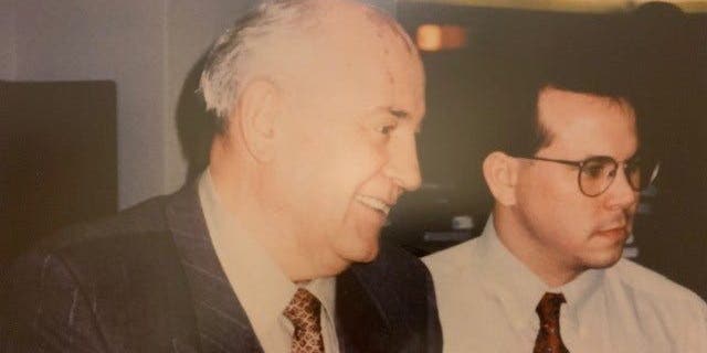 Mikhail Gorbachev and Chad Pergram
