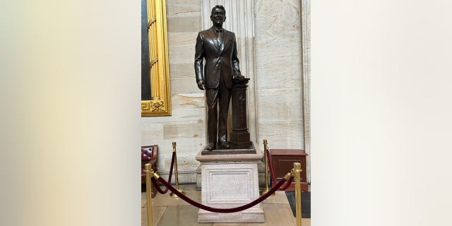 Ronald Reagan statue in the U.S. Capitol Rotunda.