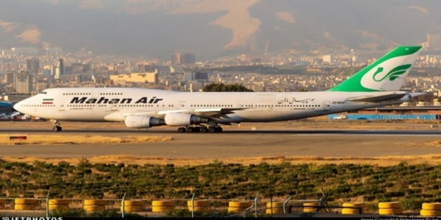 Target aircraft in 2019 with Iranian Mahan Air logo.