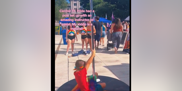A pride event in PA featured a stripper pole where they taught kids how to pole dance