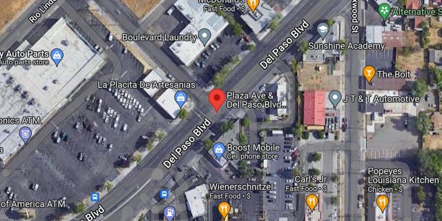 The incident happened at the intersection of Plaza Avenue and Del Paso Boulevard.