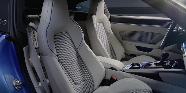 The unique Sally Blue color is also featured on the seats.