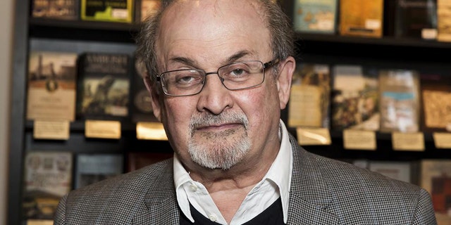 Author Salman Rushdie appears at a signing for his book 