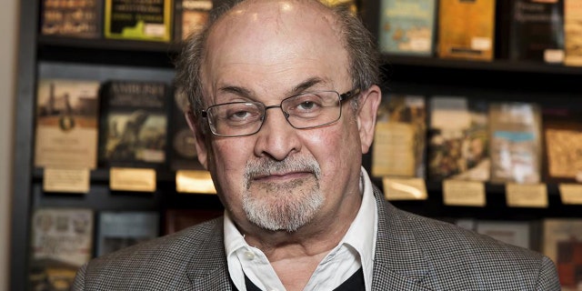 Author Salman Rushdie appears at a signing for his book 