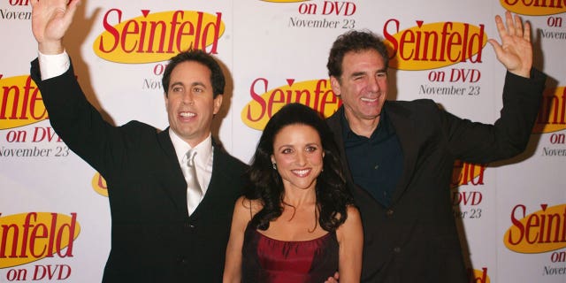 Jerry Seinfeld, Julia Louis-Dreyfus and Michael Richards