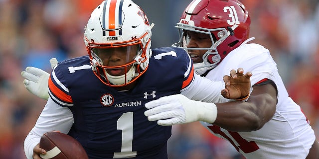 Auburn's TJ Finley arrested after allegedly evading police during traffic stop 3 Will Anderson Jr. (31) of the Alabama Crimson Tide sacks TJ Finley (1) of the Auburn Tigers during the first half at Jordan-Hare Stadium on Nov. 27, 2021, in Auburn, Ala.