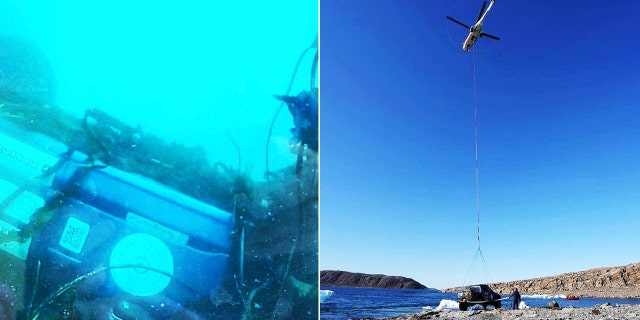 Divers used float bags to raise the truck, which was then attached to a helicopter via slings.