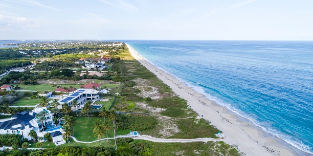 In Vero Beach, Florida, here's an aerial view of Round Island Oceanside Park and a public beach right along the Atlantic Ocean.