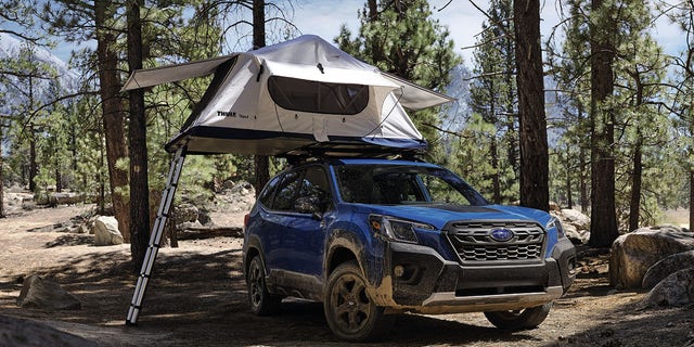 The roof rack on the Forester Wilderness can carry up to 800 pounds.