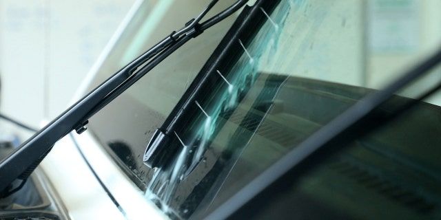 The Clean Sweep: Jeep system features wiper blades with 12 water-spraying holes built into them.