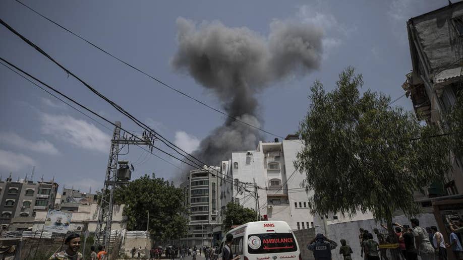 Smoke rises after Israeli airstrike