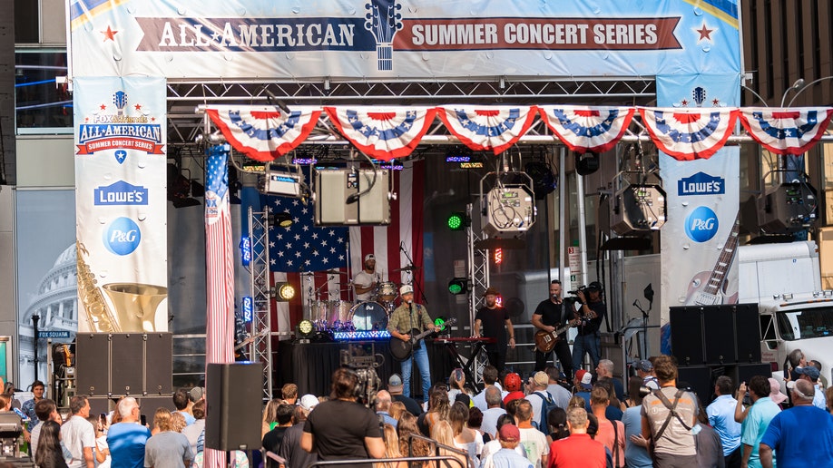 Chris Lane performs at the Fox & Friends All-American Summer Concert Series