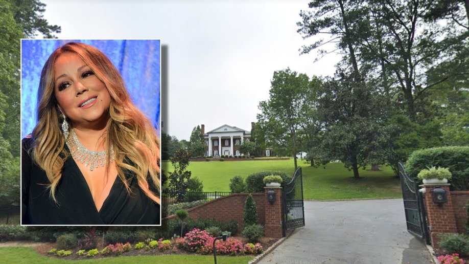 Mariah Carey's Atlanta home with Mariah Carey's photo superimposed