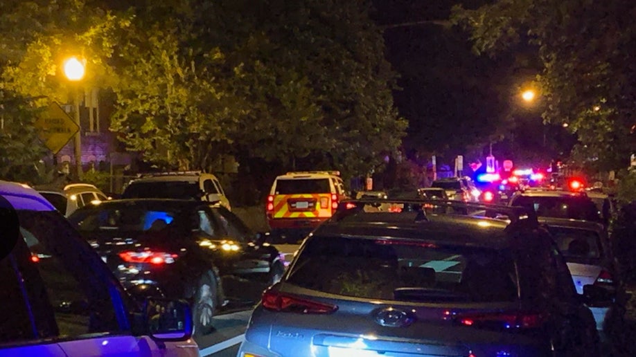 D.C. police cars at the scene of mass shooting