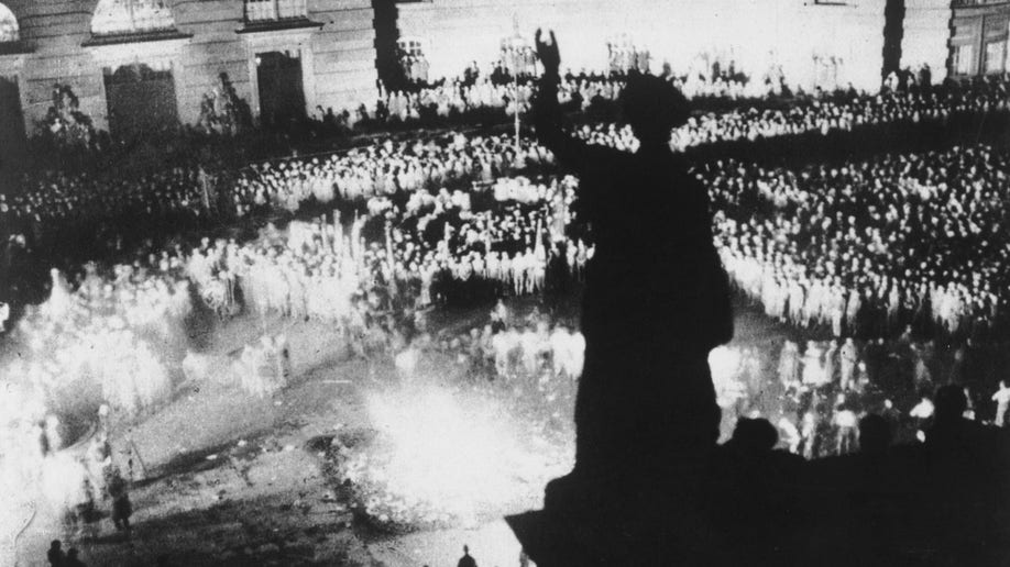 Nazi book burning in berlin germany 
