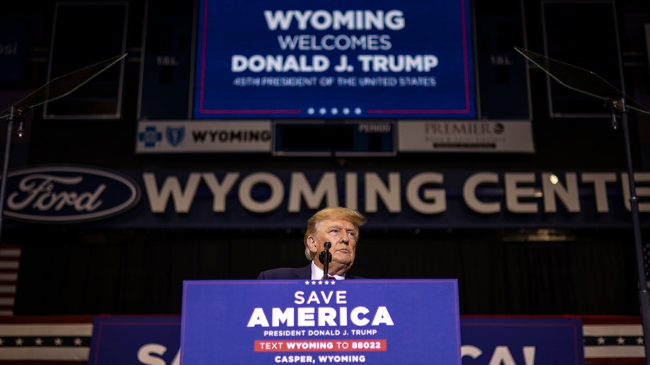 Donald Trump during a campaign event in Wyoming