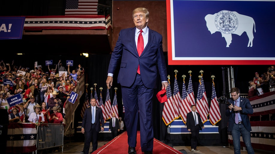 Donald Trump at a campaign rally for Harriet Hageman