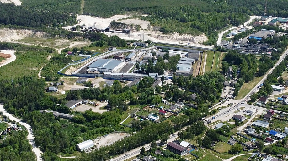 An aerial view of the prison